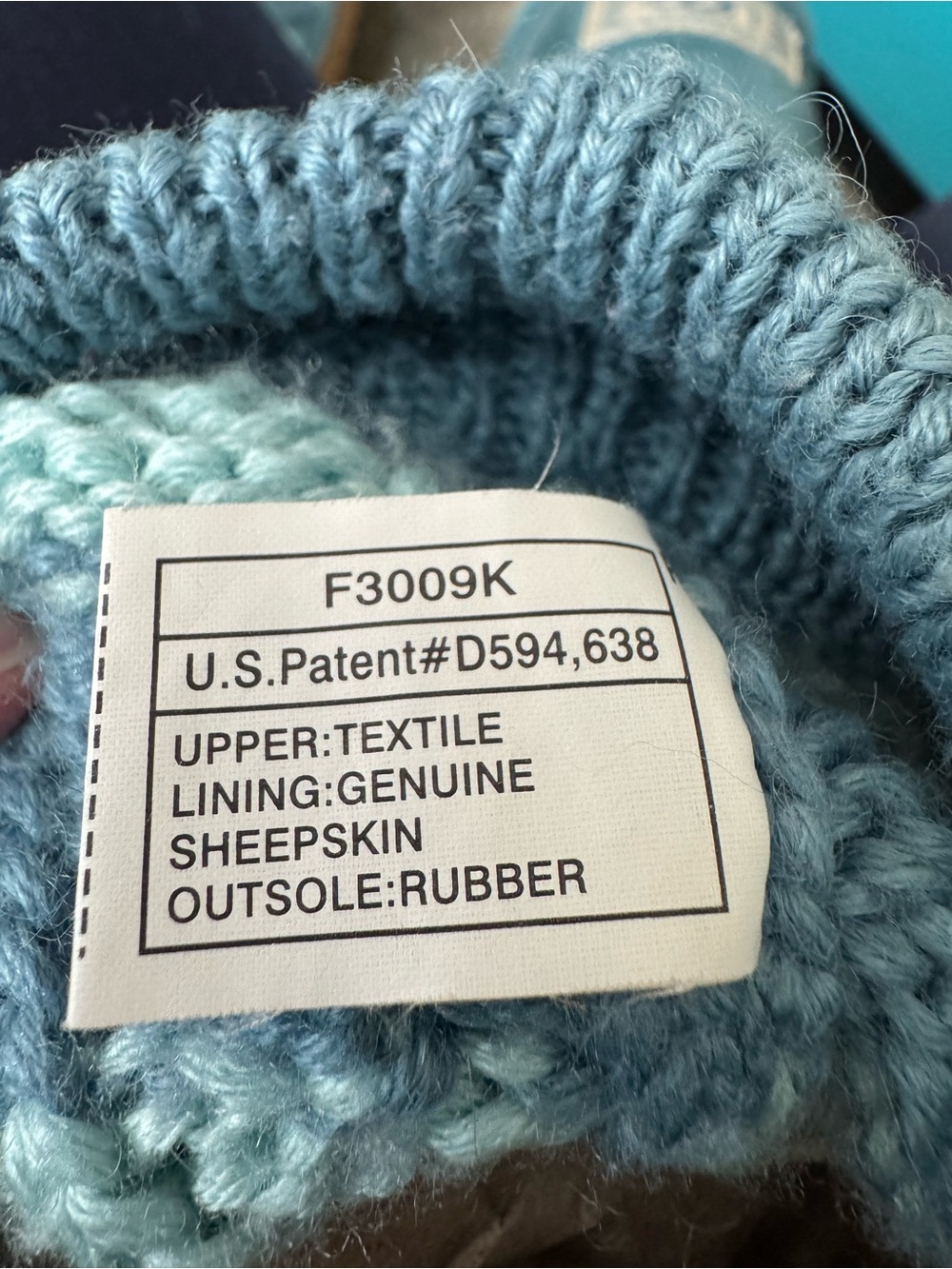 UGG Y2K Classic Tall Stripe Cable Knit Boots Teal and Blue Size 9 GC - Picture 8 of 9